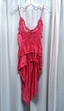 Vintage Stroke of Midnight Weekend Size M Lingerie Nightgown Nylon Lace Hi Low