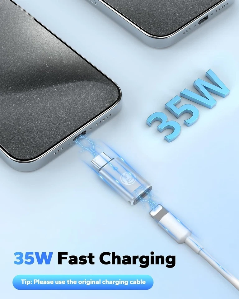 Type C Adapter iPhone to USB TypeC  Support Charging  Data Transfer, Silver- 4pk - Image 4 of 4