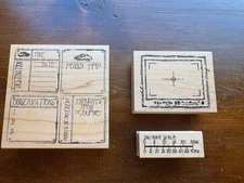 Set of 3 Club Stamp Mounted Travel Stamps Distance Scale Candid Focus, Road Trip