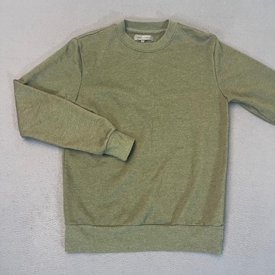 Primark Essentials Men XS Heathered Olive Green Crewneck Fleece Sweatshirt Unise