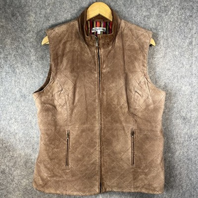 Bushwacker Suede Leather Gilet Tan Brown Lined Outdoor Women's
