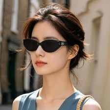 Polarized Cat Eye Sunglasses UV400 Grey Lenses Black Frame Unisex Fashion Sun