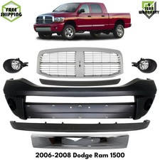 Front Bumper Cover Paintable Grille Assembly Kit For 2006-2009 Dodge Ram 1500