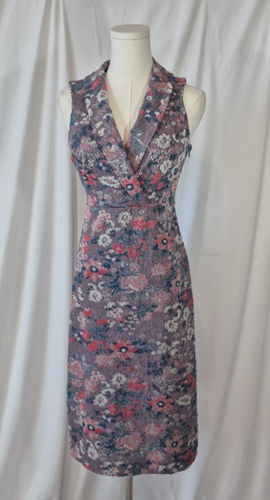 Anthropologie Maeve Jacquard Colorful Floral Print Sleeveless Midi Dress US 00P - Picture 2 of 10