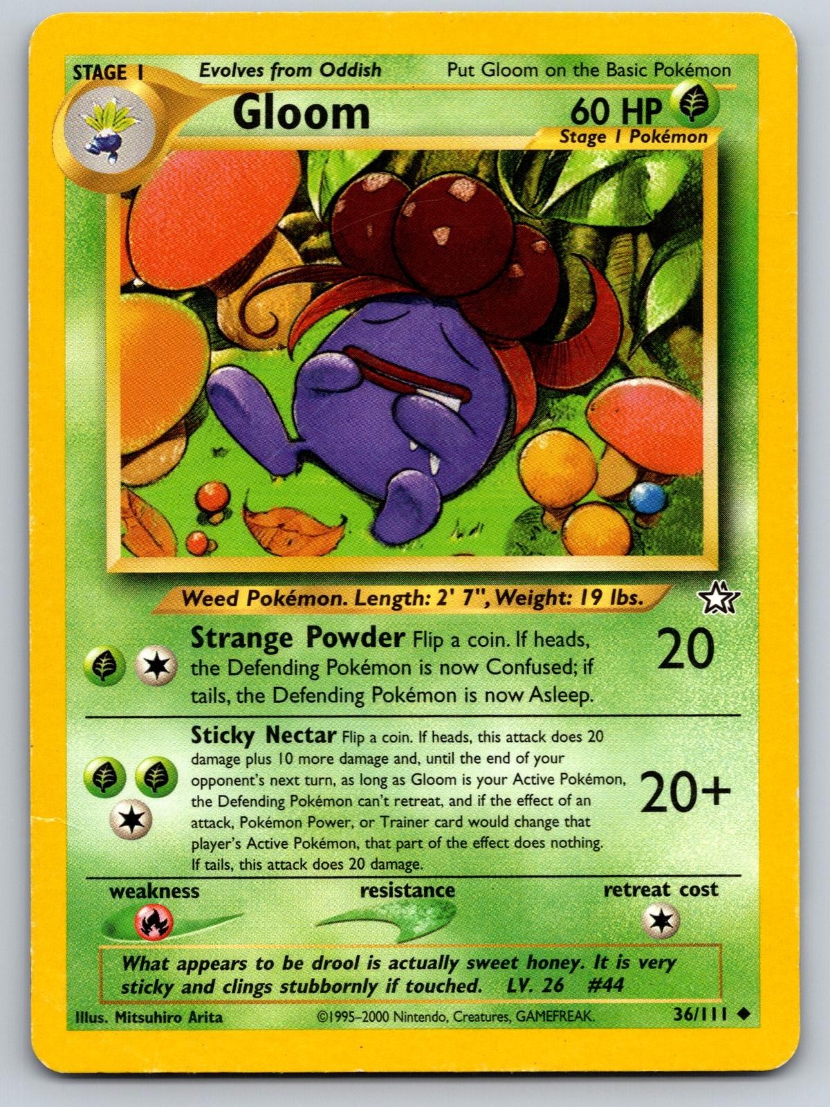 Gloom 36/111 Uncommon Neo Genesis Pokemon Unlimited Lightly Played