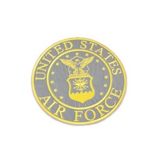 10" US Air Force Patch Seal Emblem Gold/Gray Veteran Biker Back Sew-On