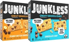 (Free Duty Tax) JUNKLESS Chewy Granola Bars Twin Pack – Chocolate Chip & Pea