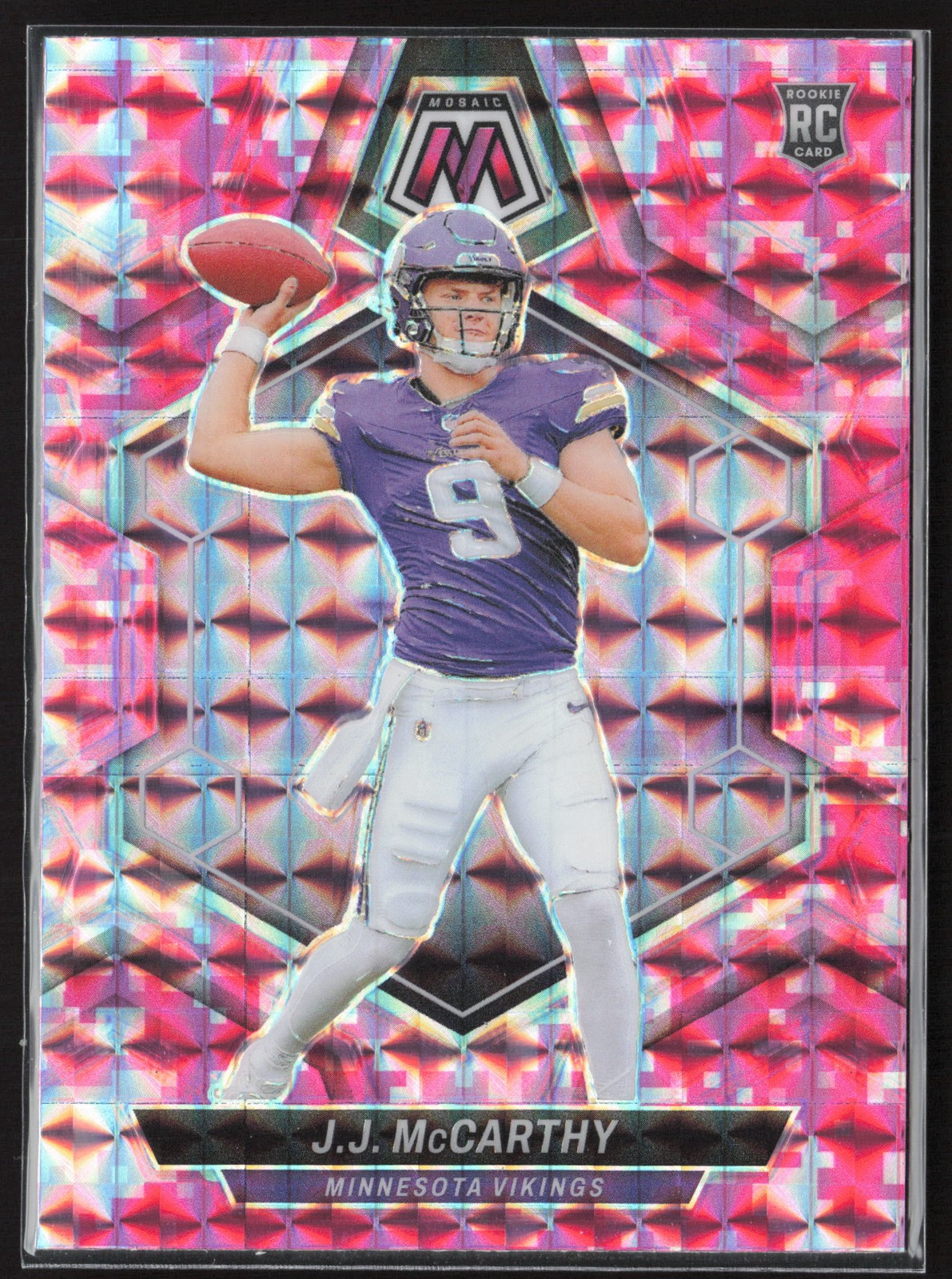 2024 Panini Mosaic #310 J.J. McCarthy Mosaic Camo Pink