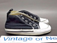 Converse First All Star HI Chuck Taylor Black Canvas Bootie Infant Newborn sz 4