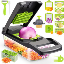 Vegetable Chopper Multifuntional 13-in-1 Food Slicer Cutter Dicer with 8 Blades