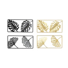 2Pcs Scandinavian Iron Wall Art Monstera Leaf Design Wall Hanging Decoration