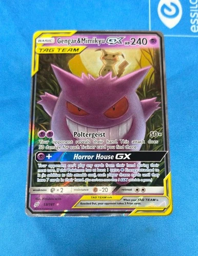 Pokémon TCG Gengar Mimikyu GX Team Up Card 53/181 NM/M Condition