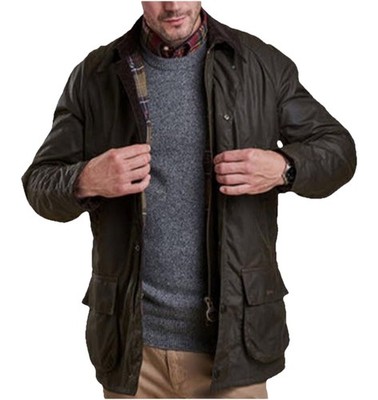 Barbour Bristol wax jacket mens olive size L wax jacket