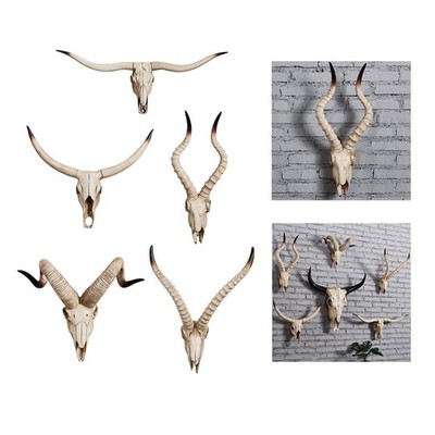 RAM Skull Head Wandbehang Dekor Halloween Dekoration 3D für Home Office
