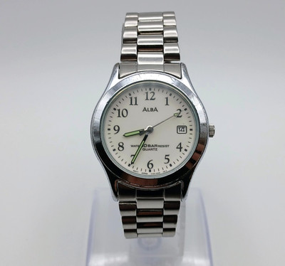 Vintage SEIKO ALBA Field Watch V732-0L80 Quartz 10Bar Cream Dial New Battery