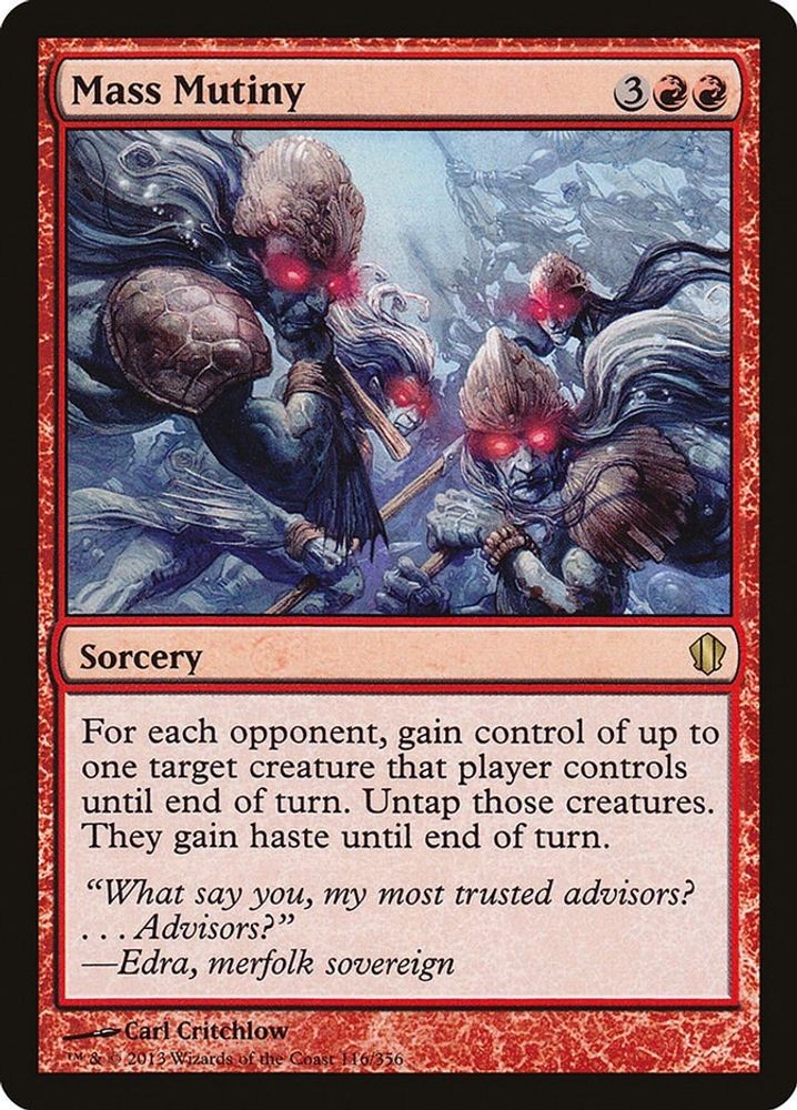 2013 Magic: The Gathering: C13 - Mass Mutiny (#116, R, Moderately Played)