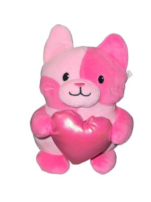 Valentine s Day Pink Cat Plush Holding Heart 7  Stuffed Animal Target Holiday