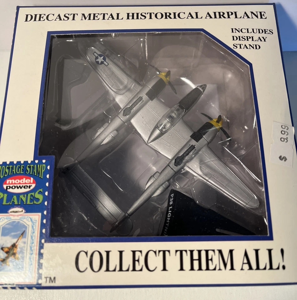 Postage Stamp Planes P-38 Lightning Diecast w/Stand No. 5362 Model (B216) - Image 2 of 4
