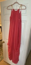 NWT Elegant Trina Turk flowing Draped Pink Maxi Dress in Size M