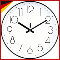 Funk Wanduhr Analog Lautlos Modern Schwarz 30Cm Einfach Zu Lesen Schlafzimmer