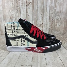 Vans Sk8 Hi Off The Wall Black Red Flame High...