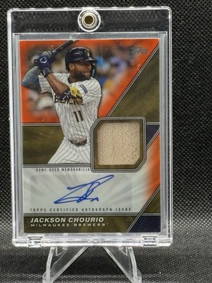 2026 Topps Major League Material Autographs Jackson Chourio #MLMA-JCH Orange /25