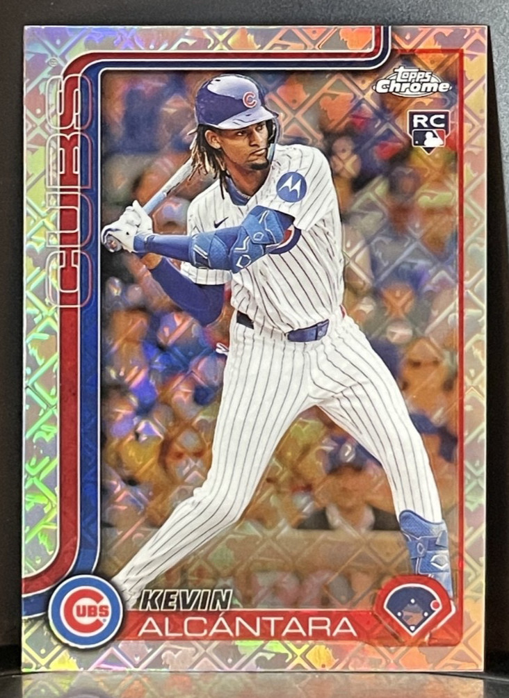 2025 Topps Chrome LogoFractor Kevin Alcantara RC Rookie #173 Chicago Cubs