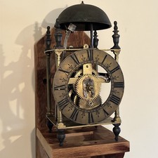 Lantern Clock 18thC Antique Weight Driven Wall Clock 30 Hour Spares or Repair