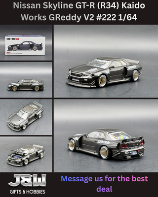 Kaido House x Mini GT Nissan Skyline GT-R (R34) Kaido Works GReddy