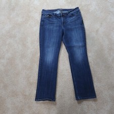 Lee Riders Mid rise Regular Straight Leg Jeans Women's 16 Blue Denim Stretch
