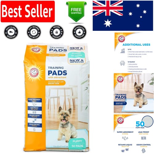 50 Count Super Absorbent Puppy Training Pads with Baking Soda & Odor Control