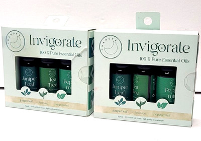 Chandra Essential Oil Set of 6: Peppermint, Tea Tree, Juniper Leaf .33 oz each
