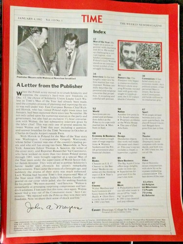 Time Magazine January 4 1982 Lech Walesa, Man of the Year Communism #M107 - Picture 3 of 3