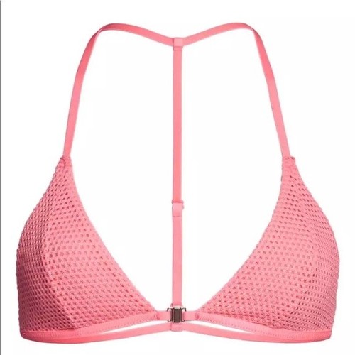 Neu mit Etikett Free People Dreieck-Bralette Intimate Roll With It rosa Netz vorne geschlossen S - Bild 4 von 8