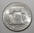 S11 -United States Franklin Half 50 Cents 1963 Brilliant Unc. Silver Coin **Nice