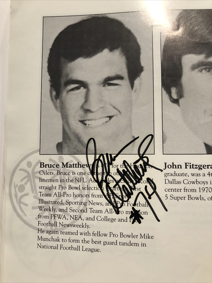 Houston Chronicle Celebrity Program 91 Ken Caminiti Bruce Matthews Multi Signed - Image 2 of 4