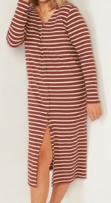 Old Navy Striped Rib-knit Cardigan Sweater MIDI Dress For Women Small NWT 