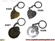 steampunk keyring clockwork mechanical clock watch heart #KG05 #KG06 #KG07 #KG08