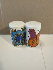 VINTAGE VILLEROY & BOCH ACAPULCO SALT & PEPPER SHAKERS - COLORFUL W/ Plugs
