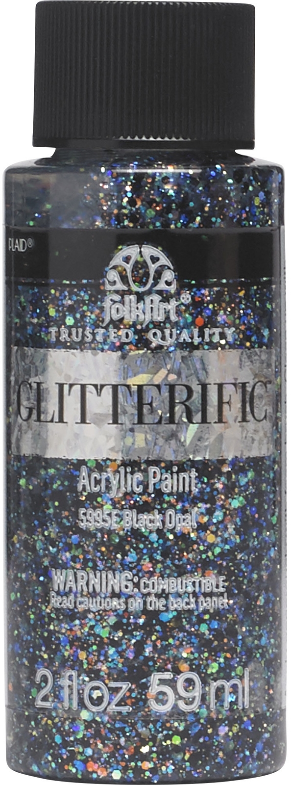 FolkArt Glitterific Glitter Paint 2oz-Black Opal