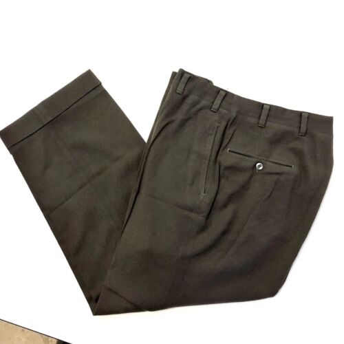 Vtg 50's Cracker Barrel Gray DROP LOOP Trousers ROCKABILLY Wool Dress Pants 30 - Picture 2 of 7
