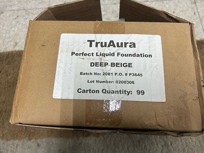 99x 1.0oz TruAura DEEP BEIGE Perfect Liquid Foundation cosmetics makeup Tru Aura