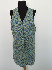 Womens Handmade Vintage Vest Sz S/M Floral Mid Century 70s Colorful Reversible