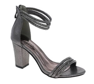 gray heeled sandals