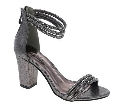 grey sandals with block heel