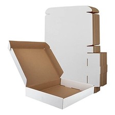13x10x2 Inches Shipping Boxes Set of 25 White Small Corrugated Cardboard Box ...