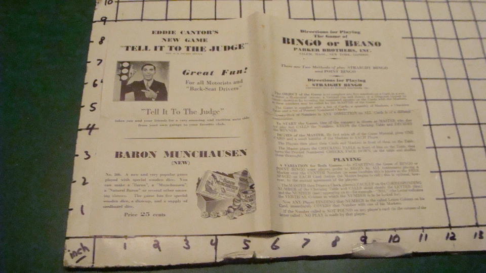 Juego de 51 cartas dobles vintage original - 1933 Bingo o BEANO, PARKER BROTHERS  Foto 3 de 4