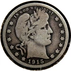 elf Barber Quarter Dollar 1915    B75  World War I