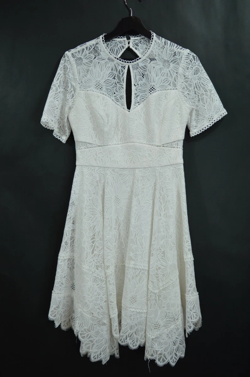 Forever New A Line Lace Dress Womens White Size 8 eBay