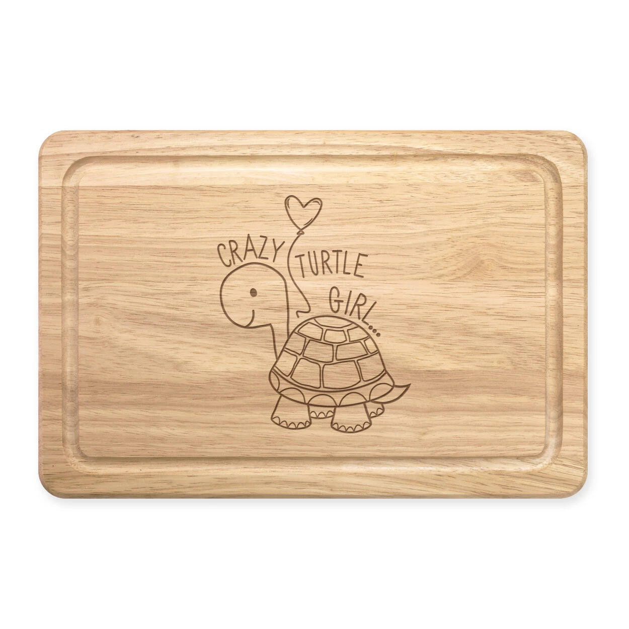 Crazy Turtle Girl Rectangular Chopping Board Animal Joke Daughter Kids Funny